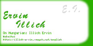ervin illich business card
